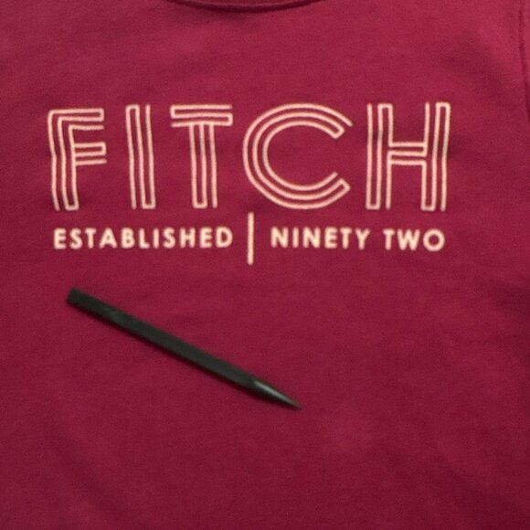 Abercrombie & Fitch Maroon Red Graphic Sweatshirt Ninety Two Womens Size M FLAWS - Picture 5 of 15